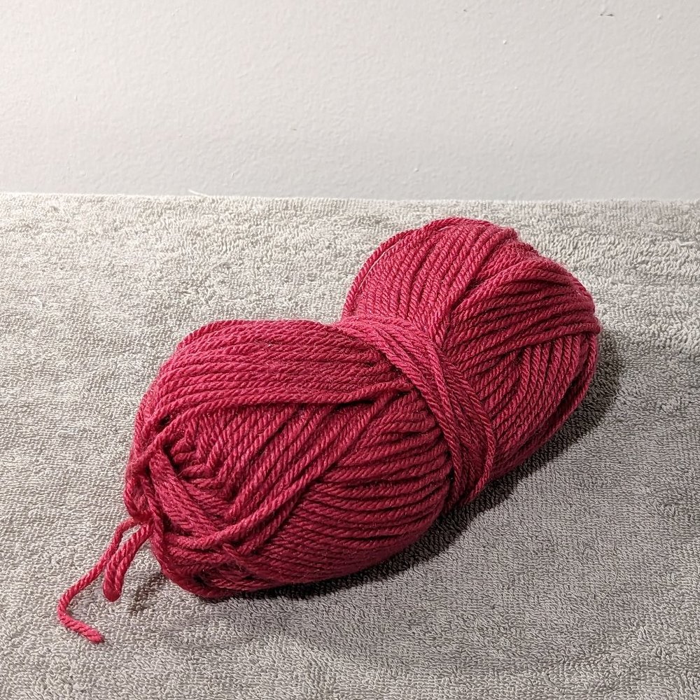 YARN Magenta Acrylic Worsted Weight for Handmade Projects PARTIAL SKEIN